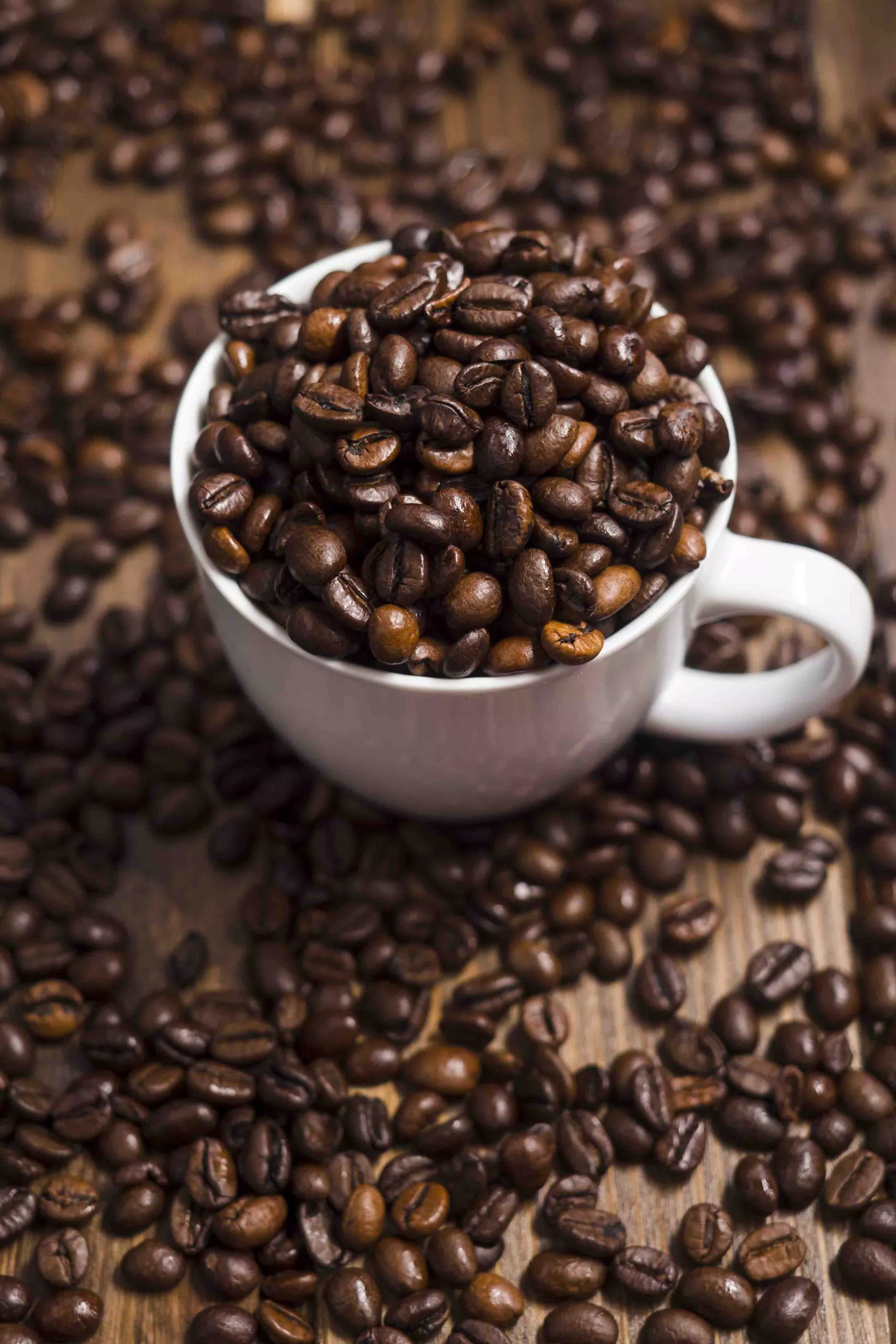 Hands holding coffee beans